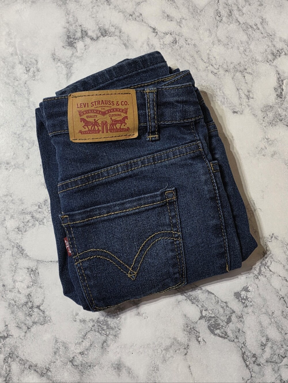 Levi's Kids 720 High Rise Super Skinny Dark Indigo Blue Denim Jeans